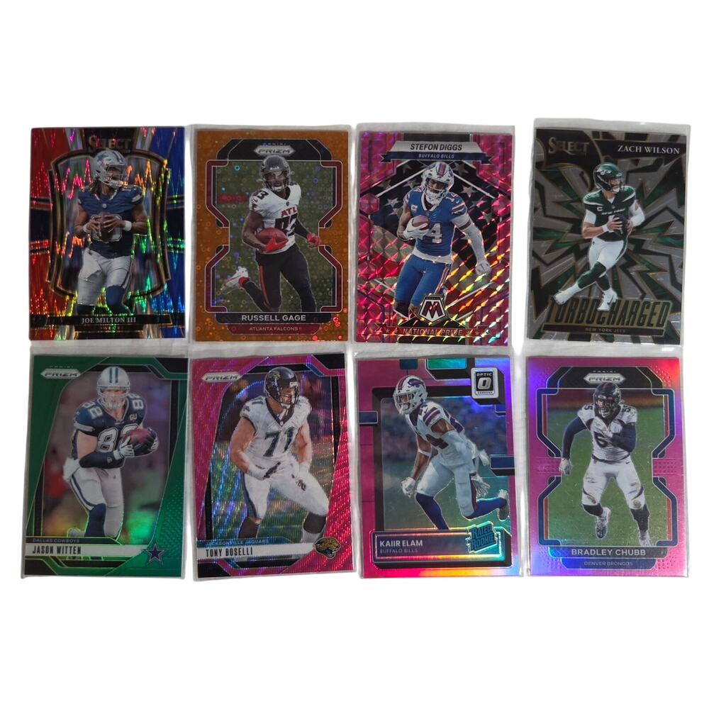 NFL Panini Prizm, Turbocharged, Select, Rated Rookies Trading Cards Lot Of 8 NM